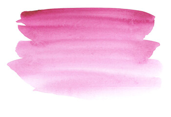 pink color delicate watercolor stain, written by the artist with a brush on paper