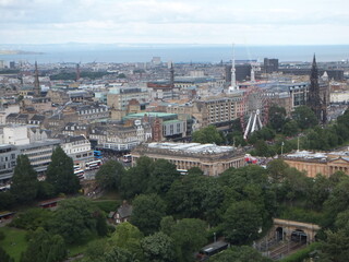 panorama of the city of Edinburgh, Scotland, year 2015