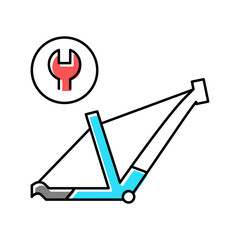 bicycle frame repair color icon vector illustration