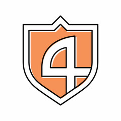 four number color icon vector illustration