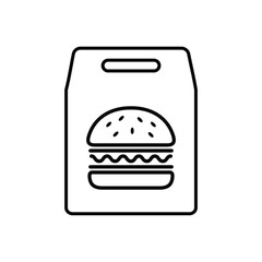 burger paper bag outline style icon