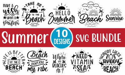 Summer SVG  Bundle Cut File 