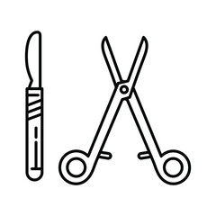 surgical instruments outline style icon