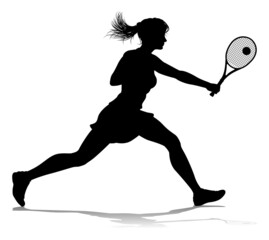 Tennis Silhouette Sport Player Woman