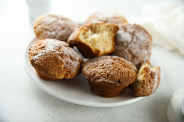 Homemade nut muffins with vanilla