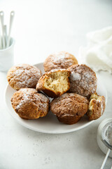Homemade nut muffins with vanilla