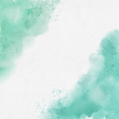 Green color watercolor style background illustration  frame material. With copy space.
