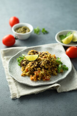 Meatballs with couscous and pesto