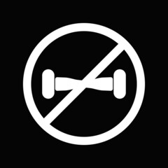 No self balancing scooter allowed white monochromatic prohibition vector sign