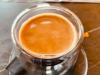 coffee in a glass