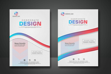 Cover design template with transparent background can insert photos. Vector Illustration