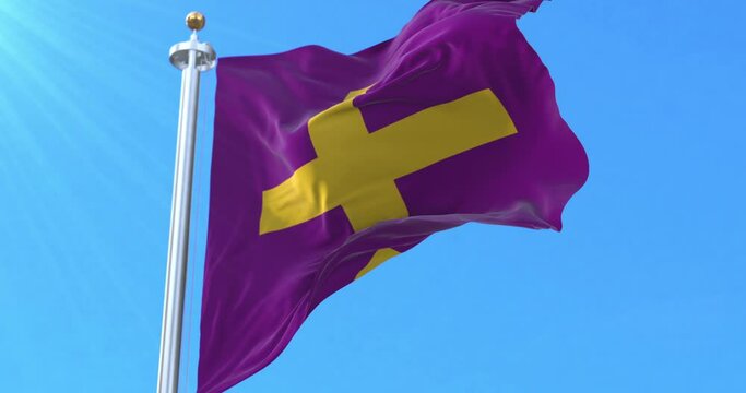 Divellion Byzantine Banner Waving. Loop