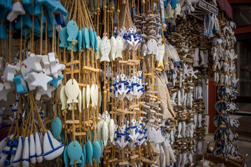 blue and white fish market