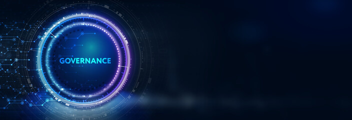 Business, Technology, Internet and network concept.  virtual screen of the future and sees the inscription: Governance 3d illustration