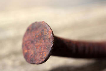 rusty nails close-up texture background