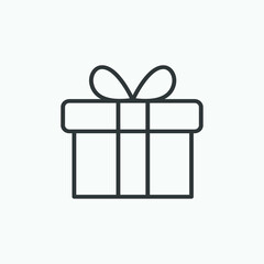 Gift box with ribbon, present, surprise icon vector isolated