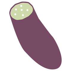 Cutted eggplant vector illustration in flat color design