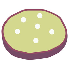 Sliced eggplant vector illustration in flat color design