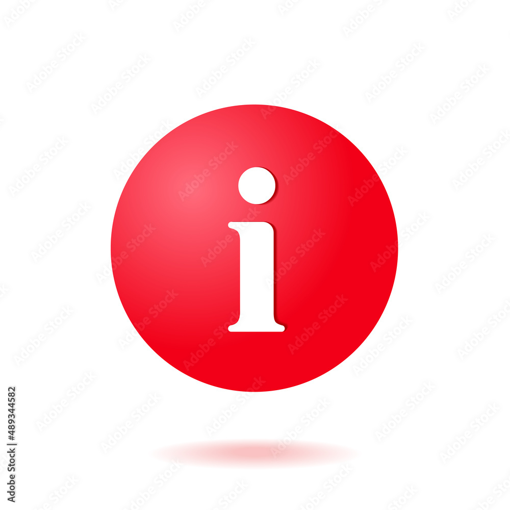 Aufkleber 3d isolated vector elements. Minimal modern Faq, info, information icon amblem symbol. 3d red bubble information icon.