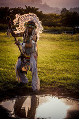 Native Americans.portrait of Americans Indian man.	