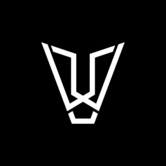 letter V lion with line style logo design © kura