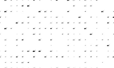 Seamless background pattern of evenly spaced black tank symbols of different sizes and opacity. Vector illustration on white background