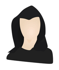 Hacker avatar silhouette. vector illustration