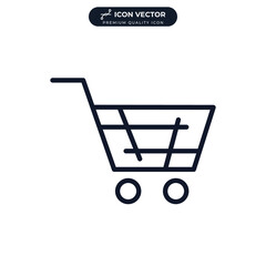 shopping cart icon symbol template for graphic and web design collection logo vector illustration