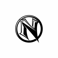 N logo design. Can be used for shoe logos, t-shirts or others