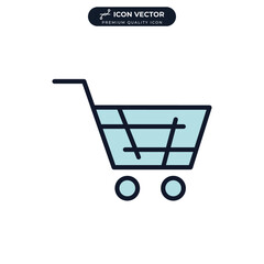 shopping cart icon symbol template for graphic and web design collection logo vector illustration
