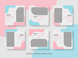 Baby fashion sale banner for social media post banner Premium Vector