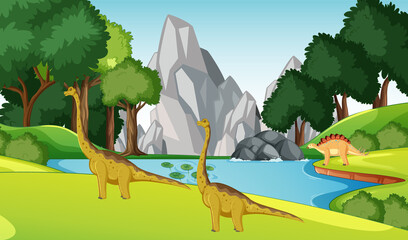 Dinosaur in prehistoric forest scene © blueringmedia
