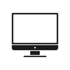 Monitor, monitor icon isolated on white background, desktop computer. Vector, cartoon illustration. Vector.
