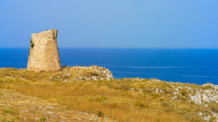Fototapeta na wymiar Coast of Salento near Otranto and Leuca at summer