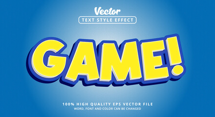 Editable text effects, Game text with layered color yellow and blue style