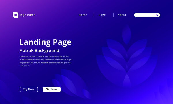 Landing page template set up for marketing. Modern web page design concept layout for website Vector illustration. Brochure cover, banner, slideshow, web design, blue background