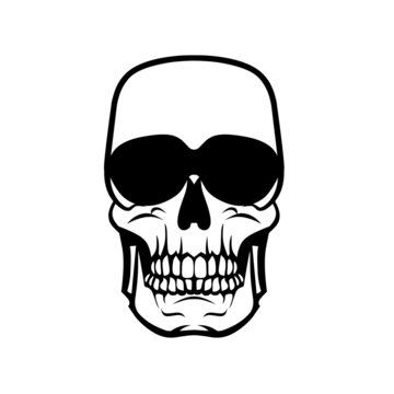 Simple and elegant skull logo icon