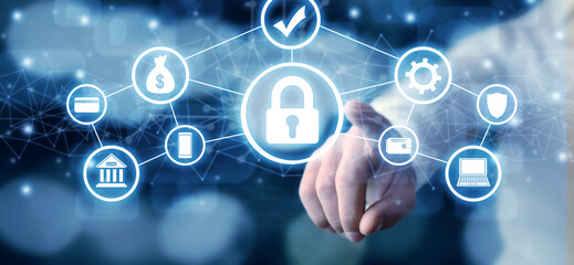 Obraz premium Concept Internet security. Network. Technology. Data security