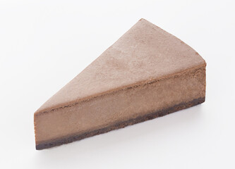 Cheesecake slice on a white background
