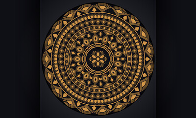Mandala pattern vector design.Background with golden ornament.