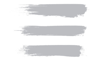Grey brush stroke set isolated on background. Collection of trendy brush stroke vector for gray ink paint, grunge backdrop, dirt banner, watercolor design and dirty texture. Brush stroke vector	