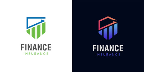 guarantee accounting finance logo combined shield icon for business marketing, success financial logo