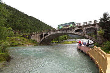 Baishui River in Yulong Naxi Autonomous County, Lijiang City, Yunnan Province, also known as Blue Moon Valley