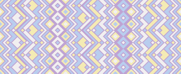 Asymmetric rhombus traditional motifs vector geometric pattern.