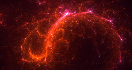 3D rendering abstract colorful fractal light background