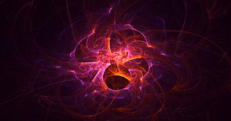 3D rendering abstract colorful fractal light background