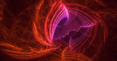 3D rendering abstract colorful fractal light background