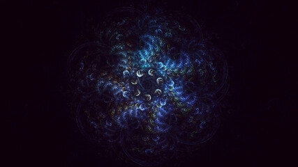 3D rendering abstract colorful fractal light background