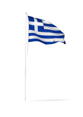 Greek flag isolated on a white background.