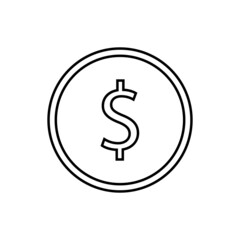 Dollar coin icon in line style